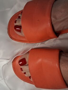 Women's Orange Slide Sandals Loved